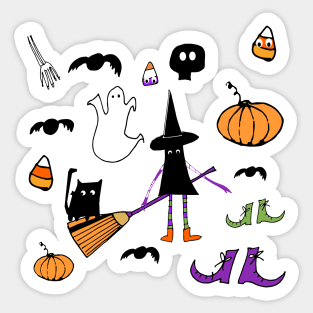 Cute Halloween Witch Sticker